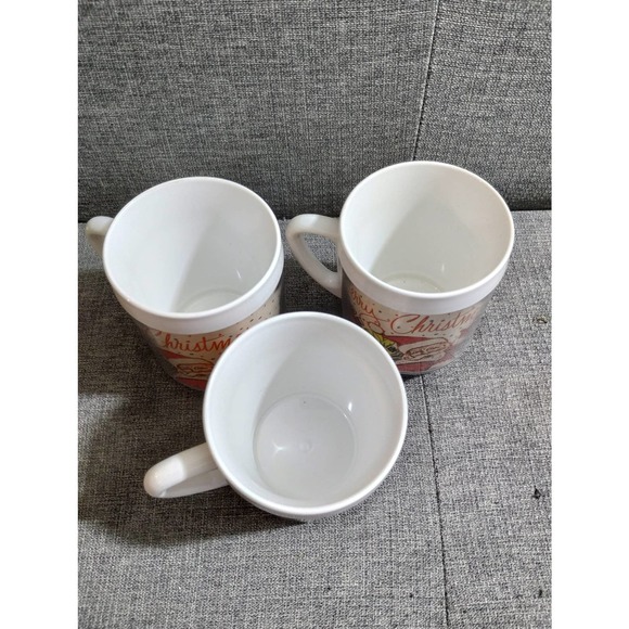 Vtg Christmas Santa Clause Mugs Set of 3 Plastic Dawn Cups (cb5) - Picture 5 of 8
